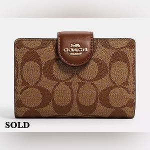 COACH Medium Corner Zip Wallet In Signature Canvas